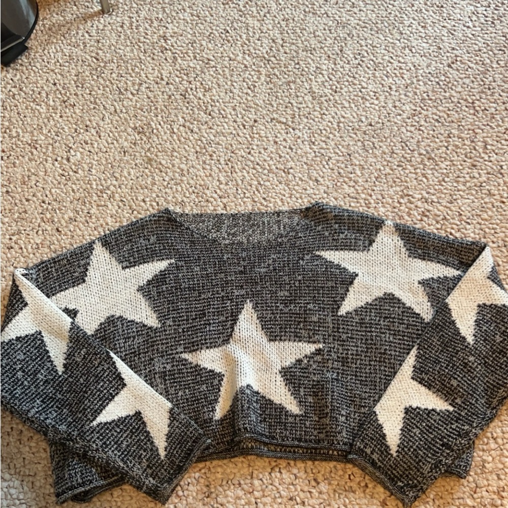 SHEIN Cozy Cropped Star Sweater